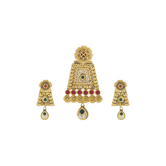 22k Jadtar Pendant Set JGS-2108-03824