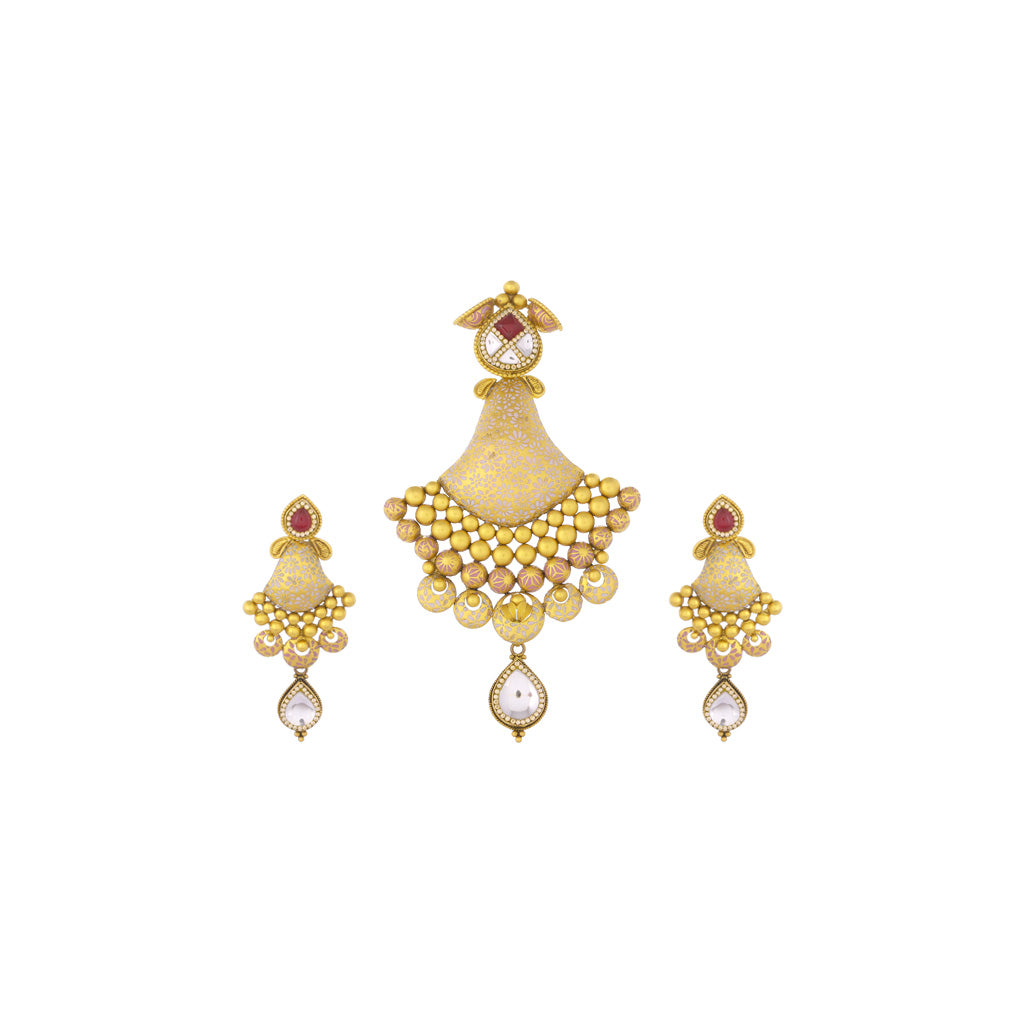 22k Jadtar Pendant Set JGS-2109-04852