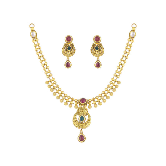 22k Jadtar Necklace Set JGS-2109-04899