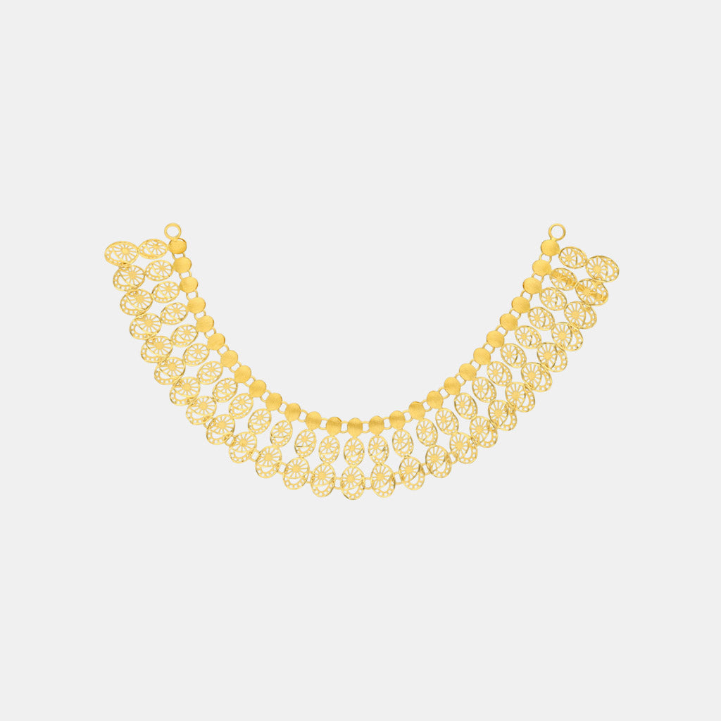 22k Plain Gold Necklace Set JGS-2203-05926 – Jewelegance