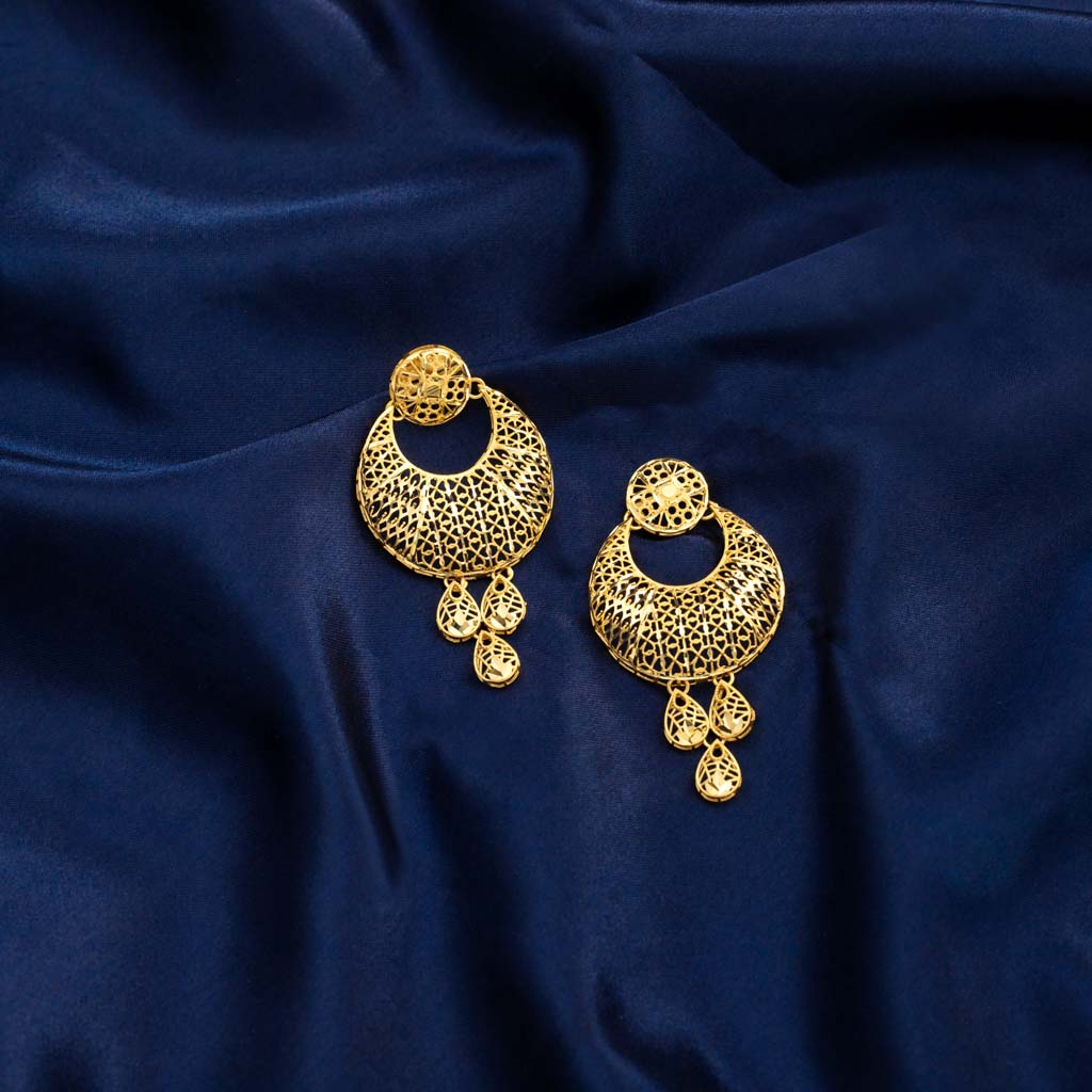 22k Plain Gold Earring JGS-2202-05517