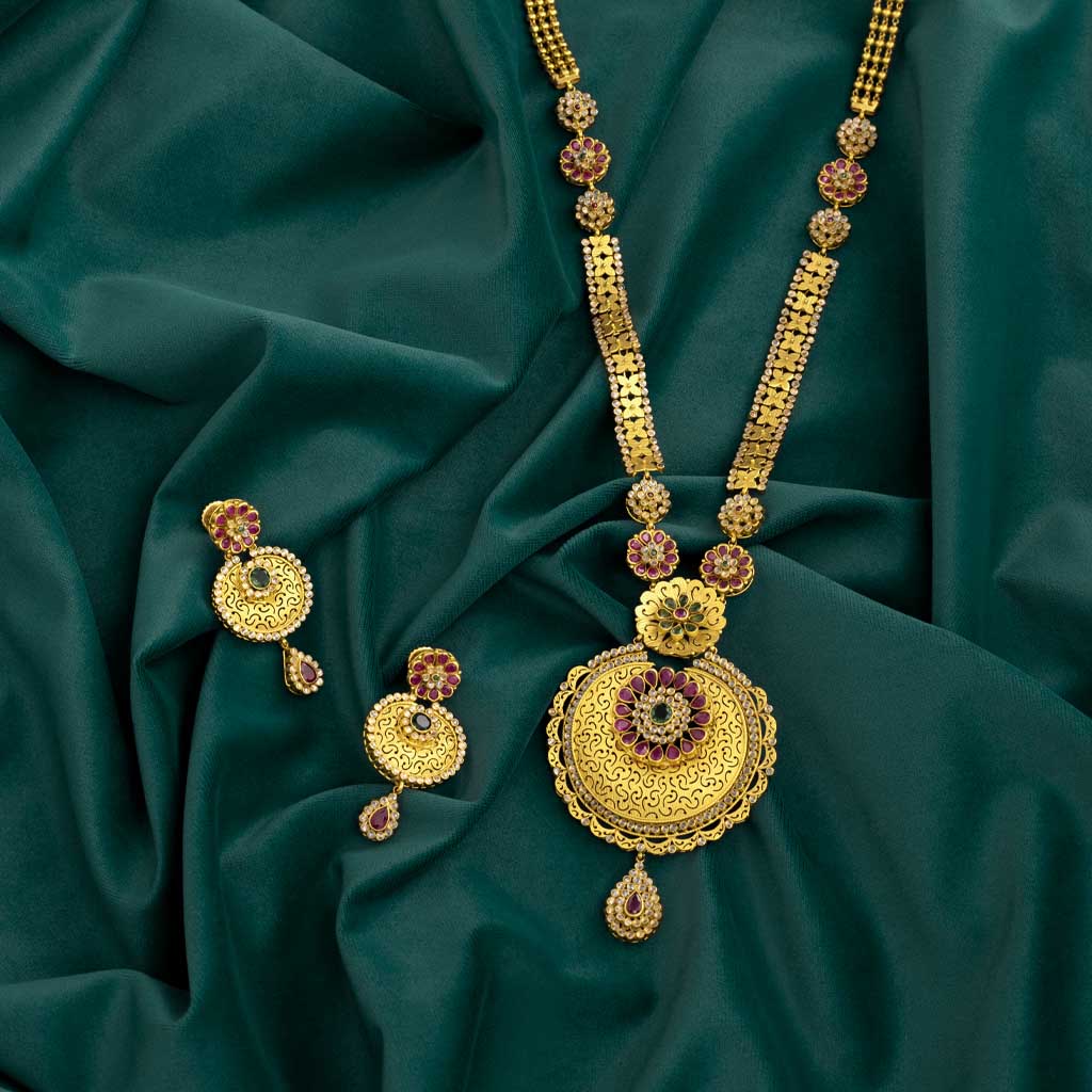 22k Jadtar Necklace Set JGS-2205-06392