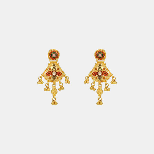 22k Plain Gold Earring JG-2206-06236 – Jewelegance