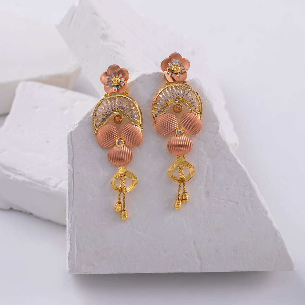 Drop Shaped Gold Plated Chandbali Earrings ER 540