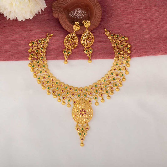 Shop Elegant and Minimalistic Plain Gold Necklace Sets – Page 30 –  Jewelegance