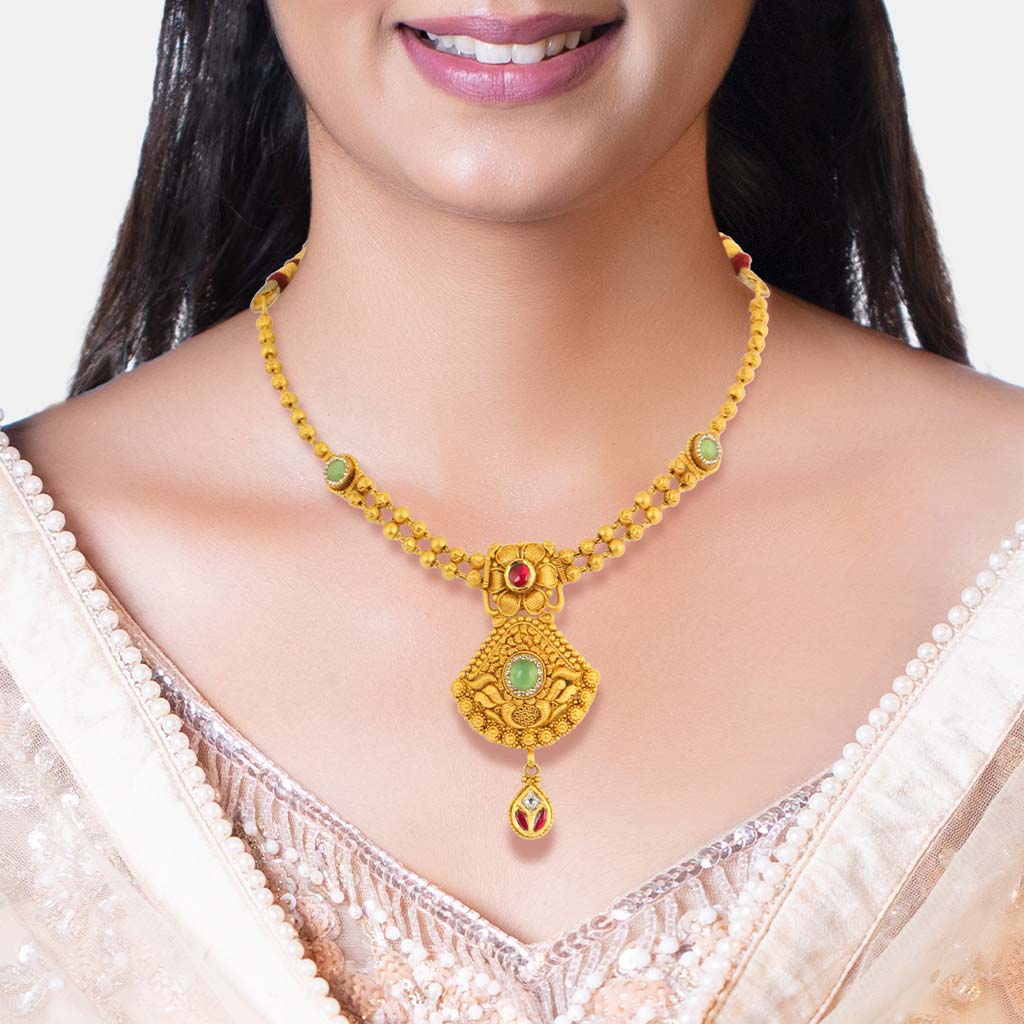 22k Jadtar Necklace Set JGS-2211-07668