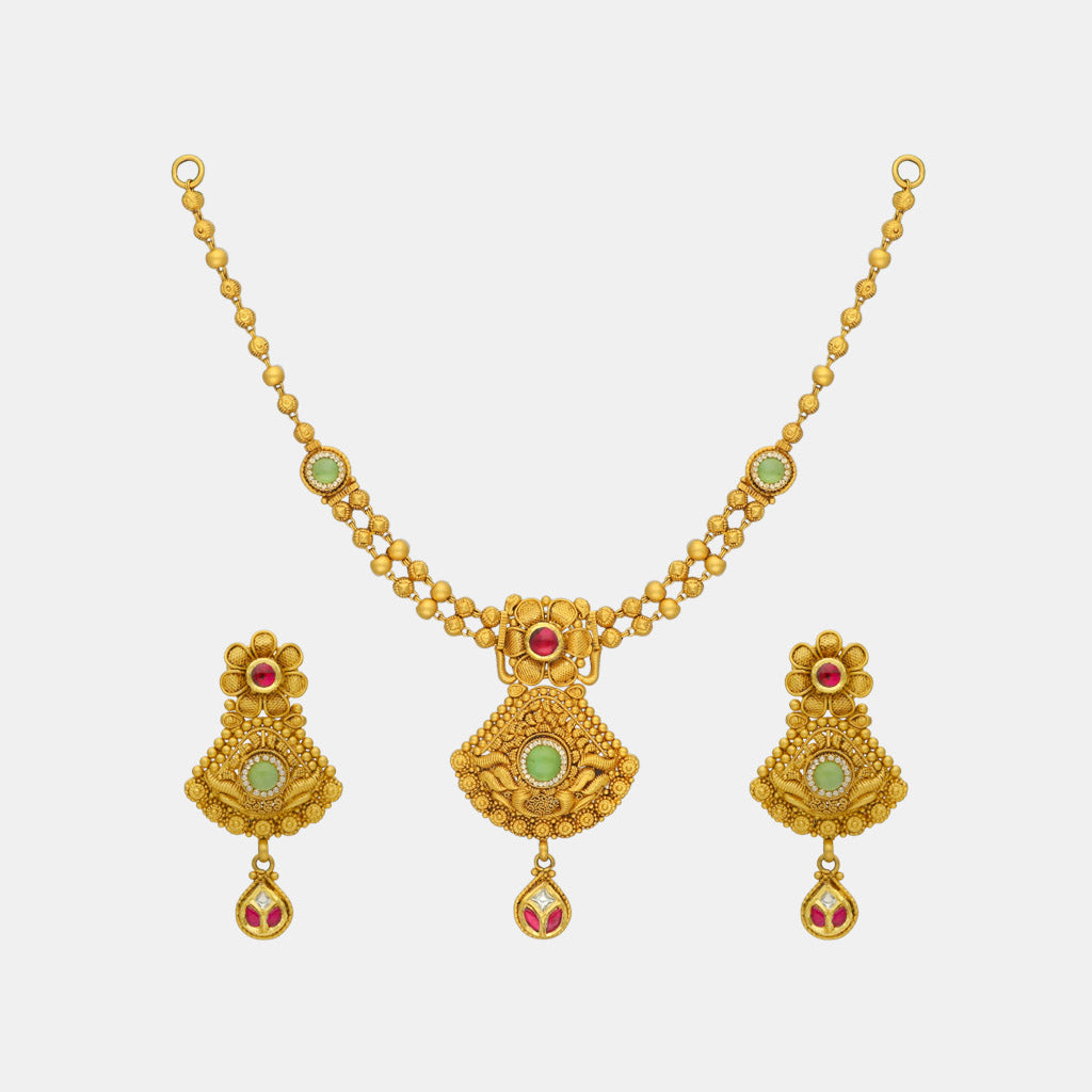 22k Jadtar Necklace Set JGS-2211-07668