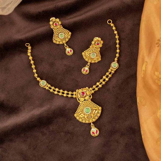 22k Jadtar Necklace Set JGS-2211-07668