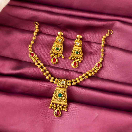 22k Jadtar Necklace Set JGS-2211-07780