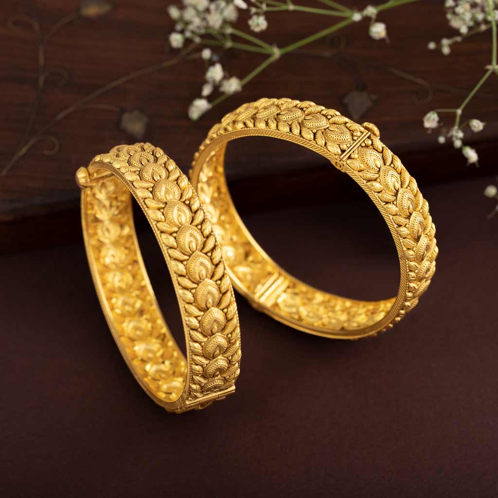 22k Plain Gold Bangles JGS-2302-08237