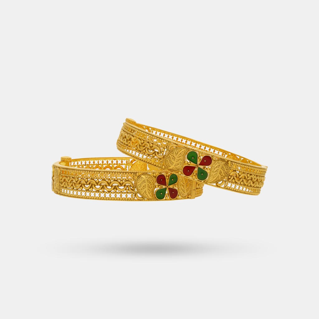 22k Plain Gold Bangles JGS-2303-08276