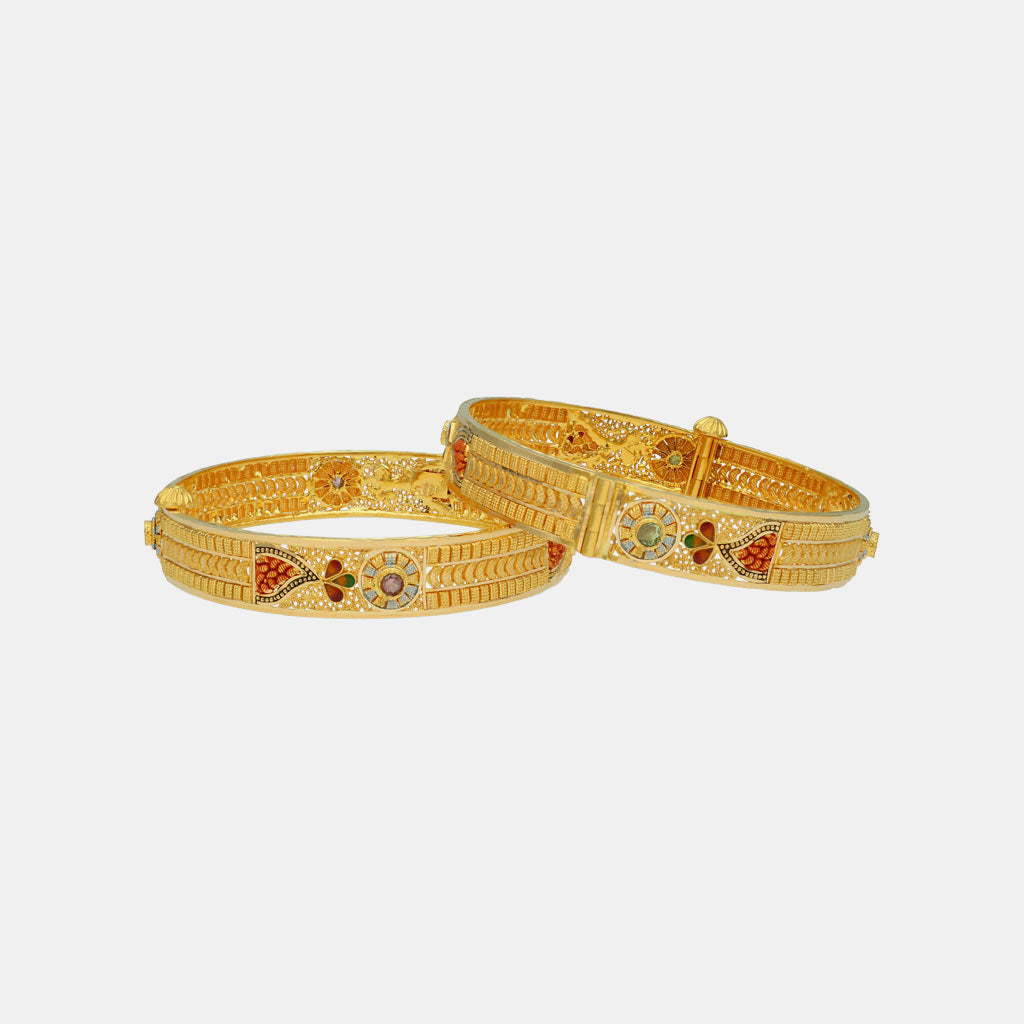 22k Plain Gold Bangles JGS-2304-08225