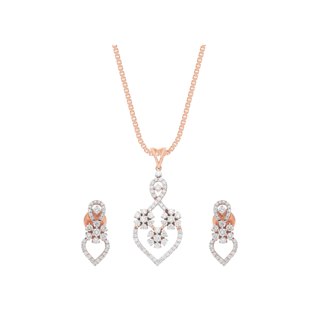 14k Real Diamond Pendant Set JGZ-2106-01205