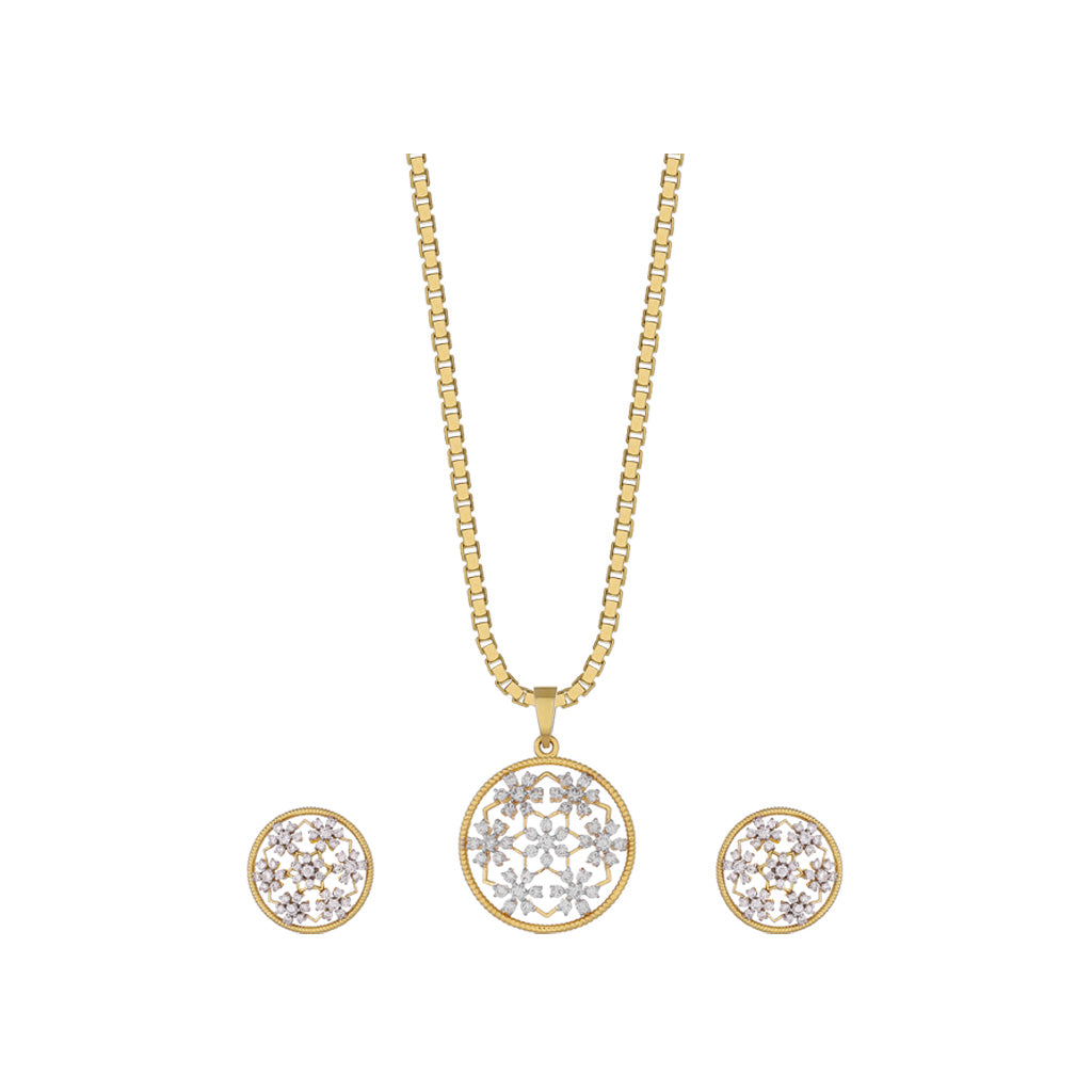 14k Real Diamond Pendant Set JGZ-2108-04656