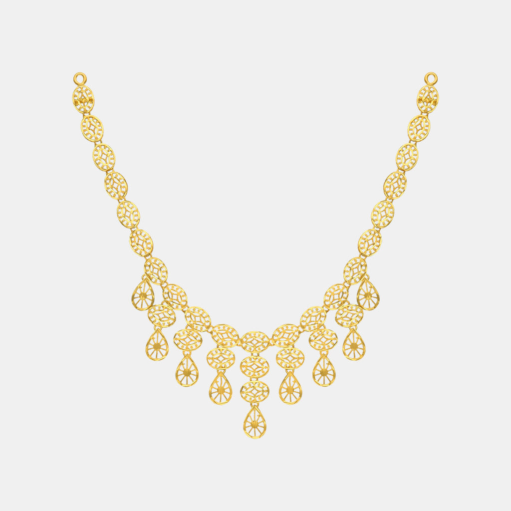 22k Plain Gold Necklace Set JMC-2201-05405